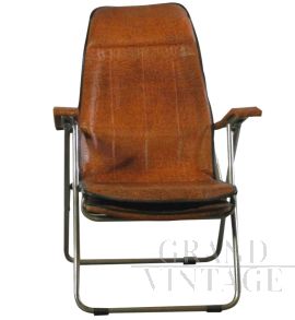 Poltrona regolabile in skai, anni '70