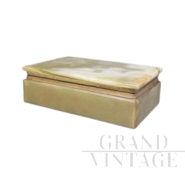 Scatola vintage in onice verde, Italia anni '60                            