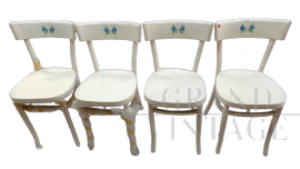 Set di 4 sedie Sautto & Liberale in faggio bianco decapato