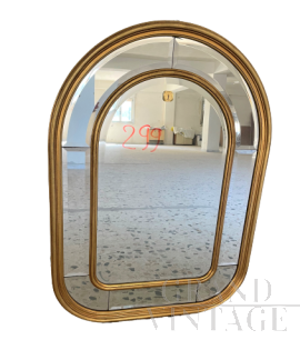 Specchio a doppia cornice dorata stile antico