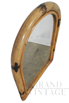 Specchio vintage in bamboo anni '60