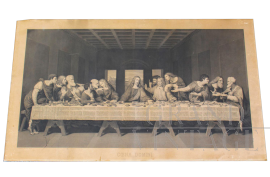 Stampa antica dell'Ultima Cena di Leonardo Da Vinci, Italia 1800