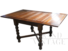 Tavolo allungabile vintage inglese in rovere