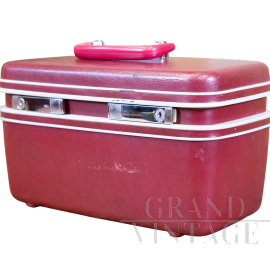 Valigetta beauty case vintage Samsonite rosso anni '60                            