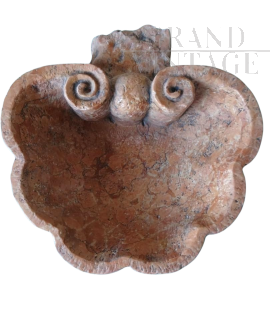 Verona red marble holy water stoup in antique style