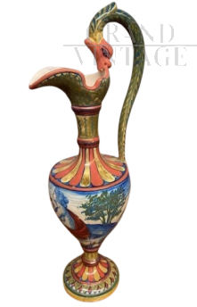 Antique amphora vase in Lustro ceramic from Gualdo Tadino, Rubboli early 1900s