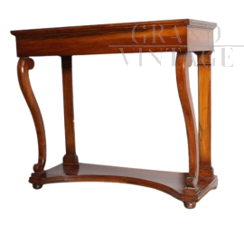 Antique Louis Philippe console from the mid-19th century in walnut