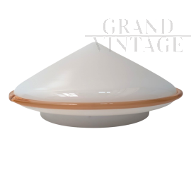 Vintage blown glass wall light with amber edge, 1970s 