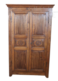 Antique Lombard wardrobe from the early 19th century in solid poplar