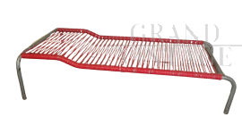 Vintage red outdoor cot in aluminium from the 70s