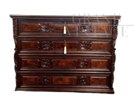 Antique 17th century Mantuan chest of drawers with drop-down top