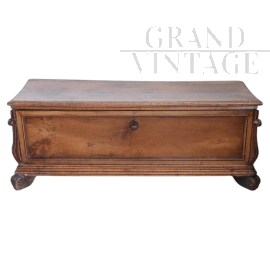 Antique 18th century bench with storage in solid walnut