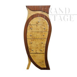 Shaped design chest of drawers in birch briar