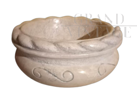 Antique style white marble bowl