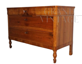 Antique chest of drawers from the Charles X era in walnut, early 19th century       