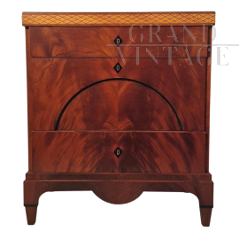 Empire dresser in mahogany feather with three drawers, mid 19th century