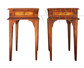 Pair of walnut bedside tables from the early 19th century   