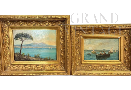 Pair of late 19th-century paintings depicting Neapolitan seascapes