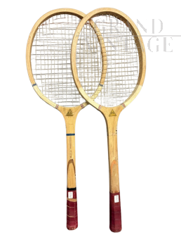 Pair of vintage Player Goodyear tennis rackets from the 1960s