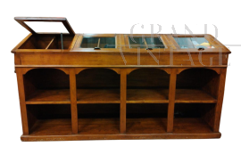 Vintage shop display cabinet with glass top