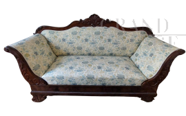 Antique Louis Philippe boat-shaped sofa