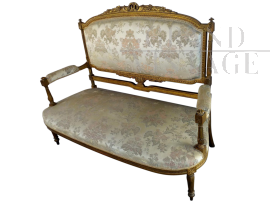 Louis XVI style gilded sofa