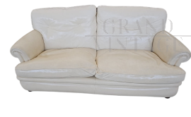 Poltrona Frau sofa, Dream model, in white leather