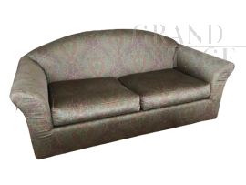Vintage two-seater sofa upholstered in silk