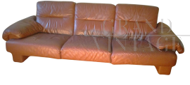 Vintage three seater sofa in brown leather
