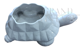 Large white Bassano ceramic container turtle