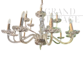 Large antique crystal chandelier from the late 19th century