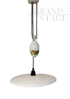 1930s up and down ceiling lamp in painted ceramic