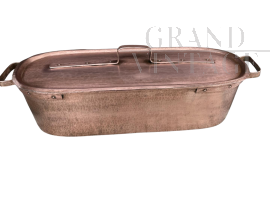 Vintage copper fish pot