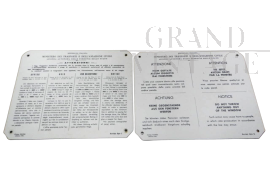 Pair of plates with Italian Railway regulations, 1965-1968