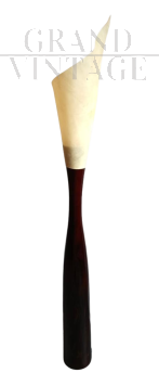 Floor lamp in stained wood with parchment lampshade, 1970s         