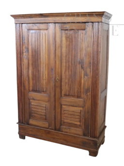 Small antique poplar wardrobe from the 19th century