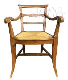 Antique walnut armchair from Italy - Tuscany, late 18th century, Louis XVI period