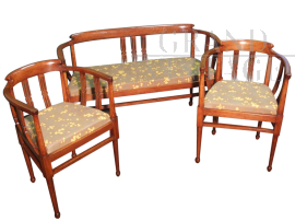 Art Nouveau sofa and armchairs, 1920s
