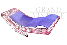 Chaise longue deckchair by Anacleto Spazzapan in metal    