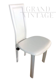 Lara by Cattelan style chair in white leather, 2000s