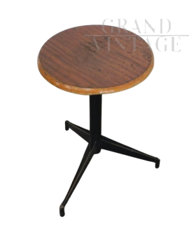 Vintage industrial 3-legged stool from the 1960s