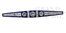 1920s platinum brooch with diamonds and sapphires