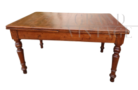 19th century extendable table with turned legs