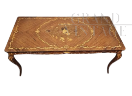 Antique French style table with floral inlays
