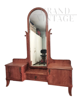 1930s Art Deco dressing table with large adjustable mirror