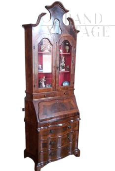 Antique Louis XV style trumeau in walnut briar