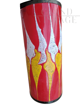 SIVA Poggibonsi enamelled metal umbrella stand vase