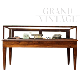 Vintage American large wooden showcase display cabinet