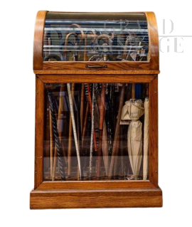 Vintage display case showcase for swords or sticks