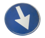 Vintage Italian compulsory direction road sign, 1980